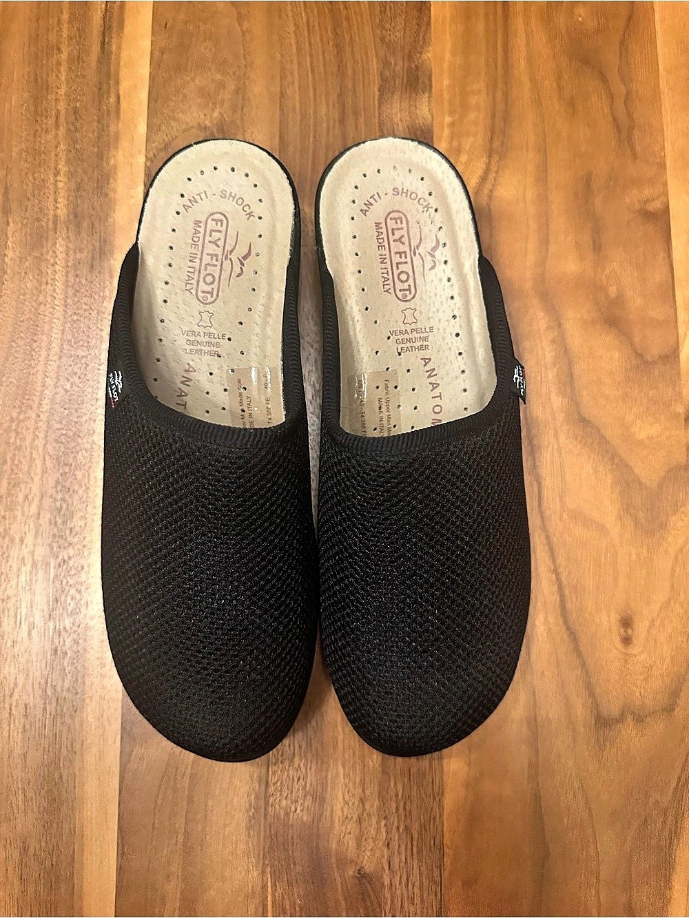 Fly Flot Anatomic Anti-Shock Mesh Clog Mules Black Slippers